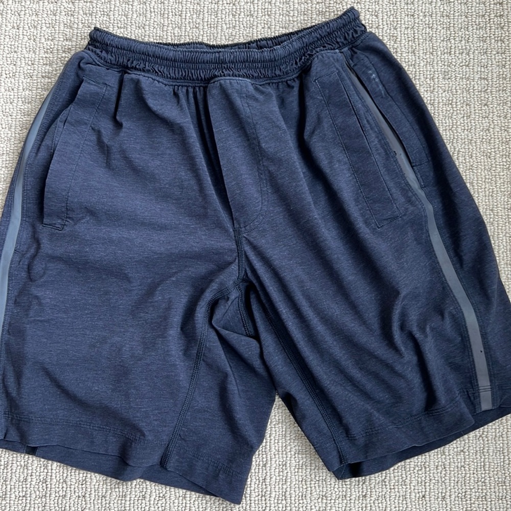 Lululemon shorts with built-in blue spandex shorts